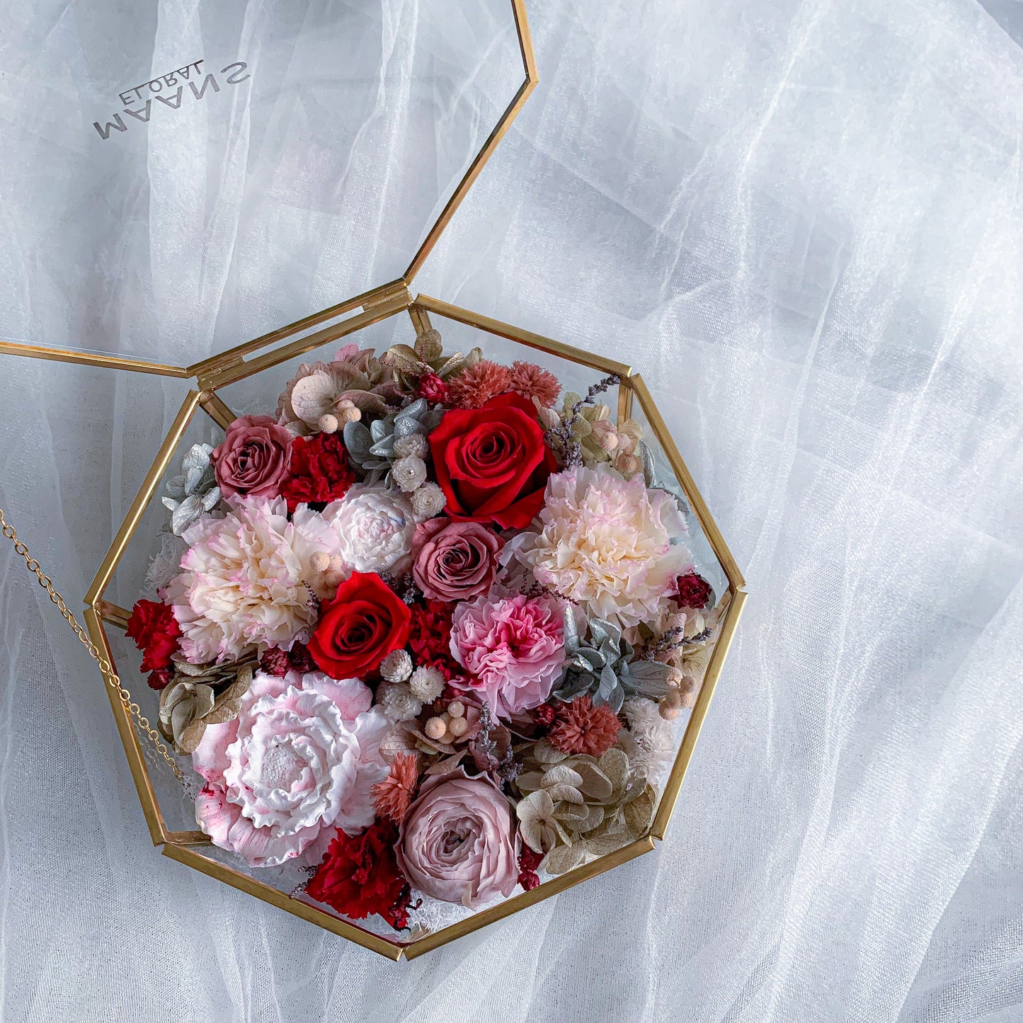Preserved Flower Glass with Aroma Stone 擴香花盒