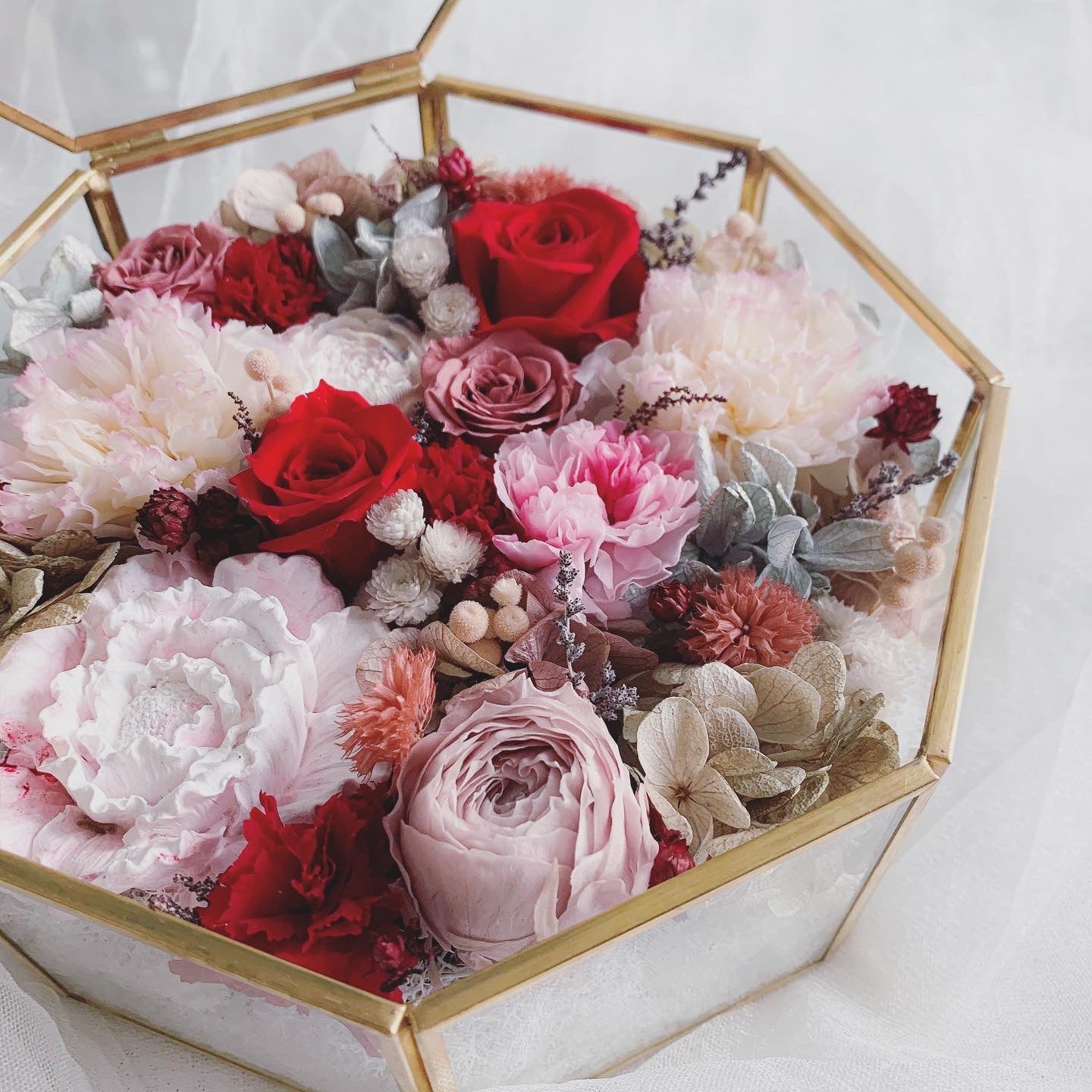 Preserved Flower Glass with Aroma Stone 擴香花盒