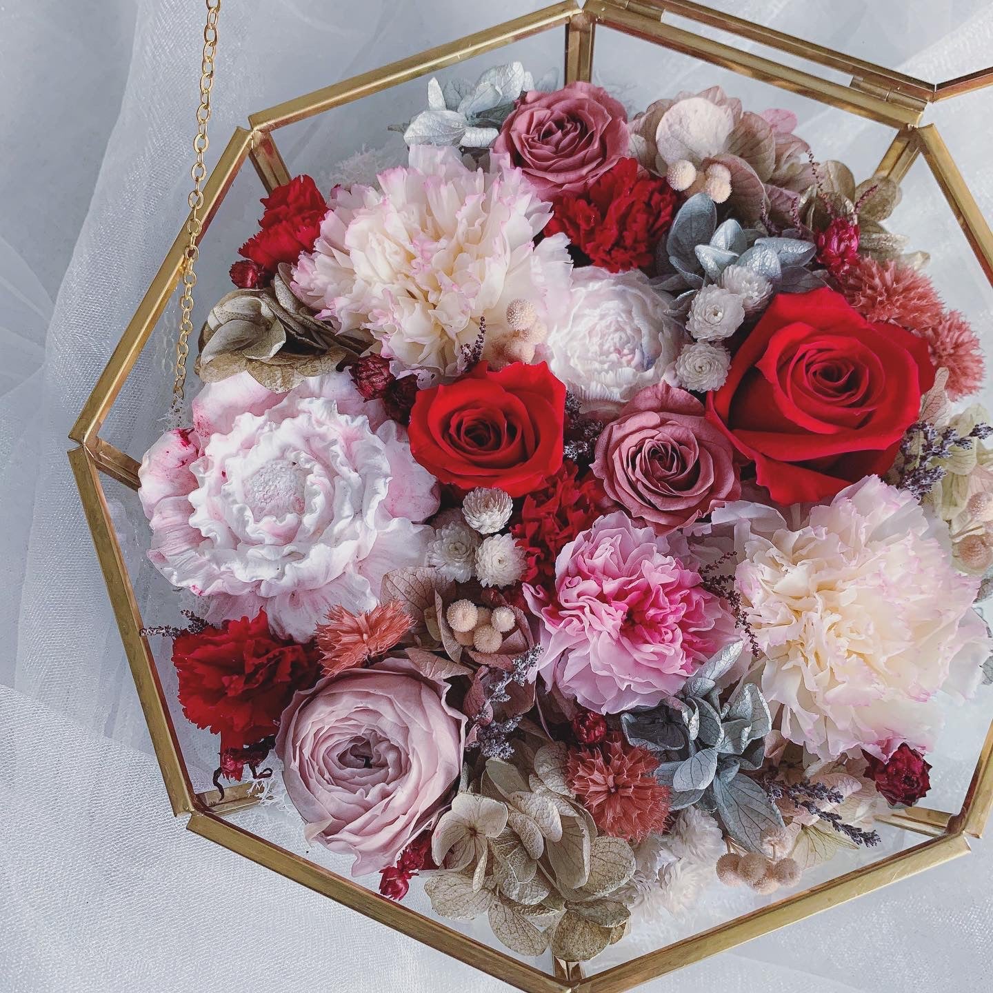 Preserved Flower Glass with Aroma Stone 擴香花盒