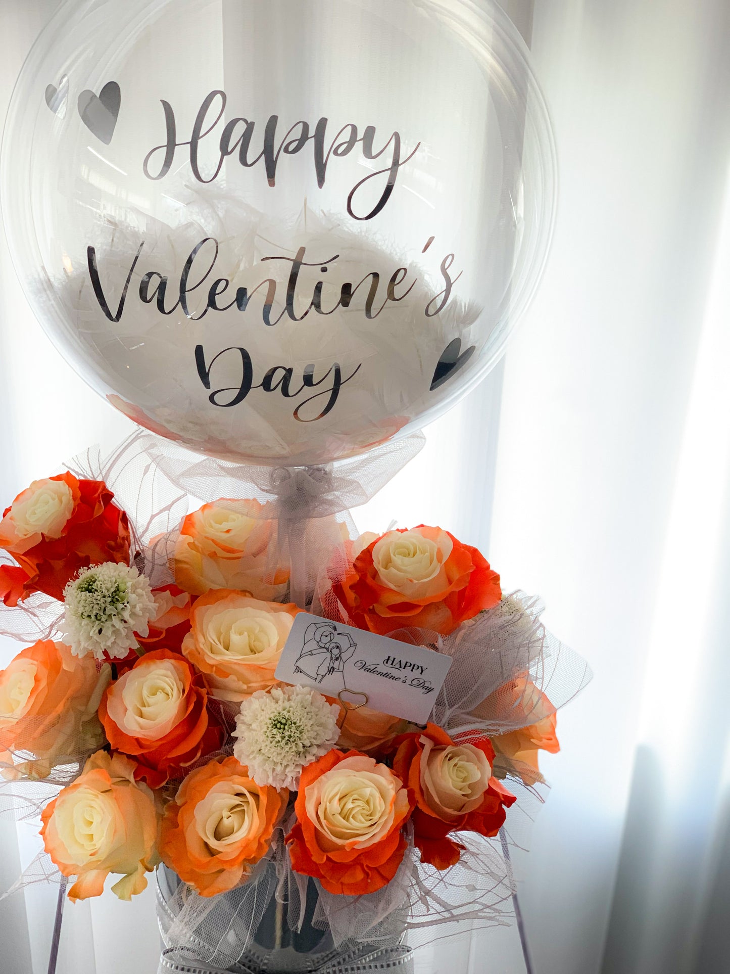 Orange White_20 Roses
