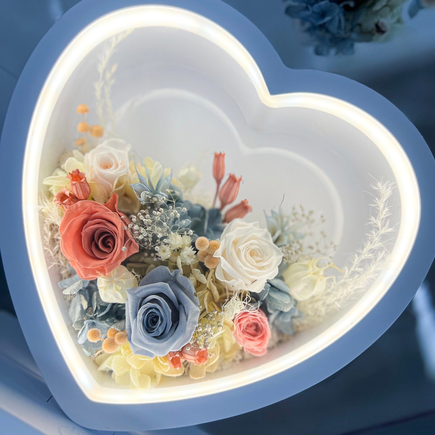Preserved Flower Desk Lamp_Heart / 保鮮花枱燈_心形