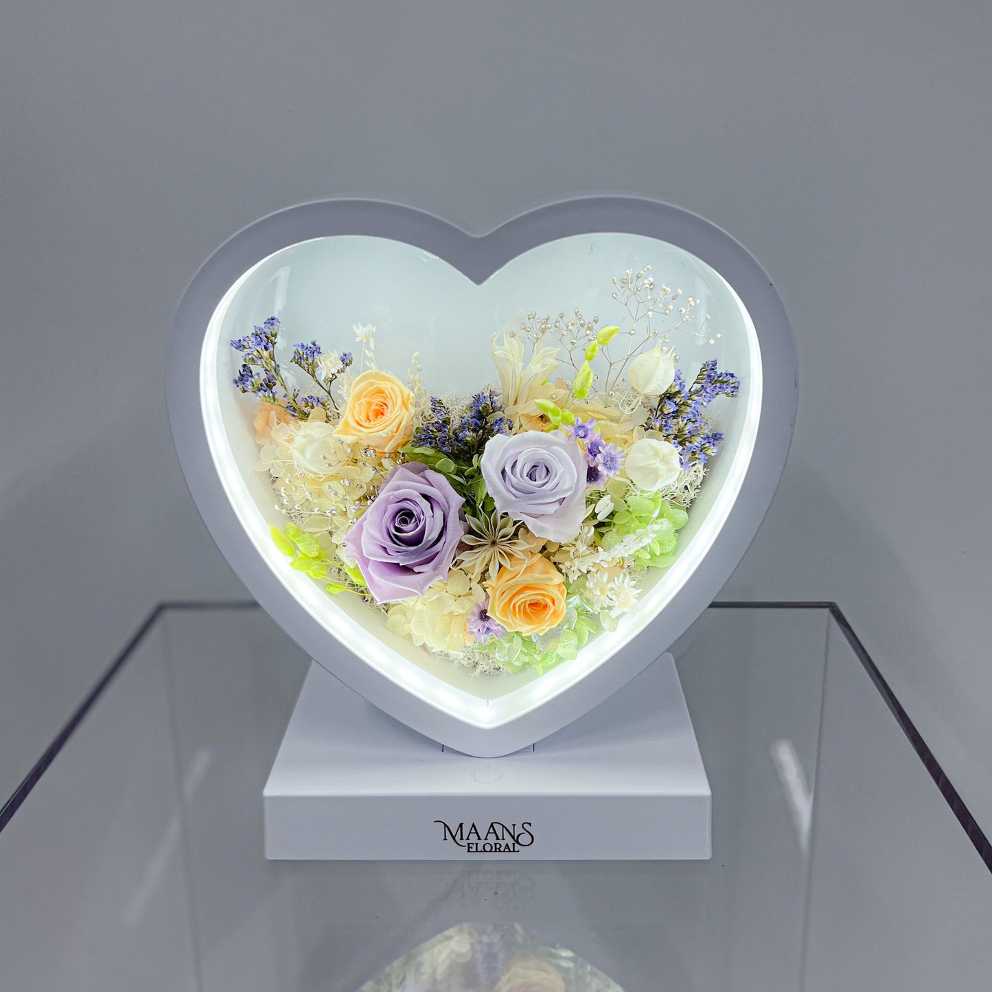 Preserved Flower Desk Lamp_Heart / 保鮮花枱燈_心形