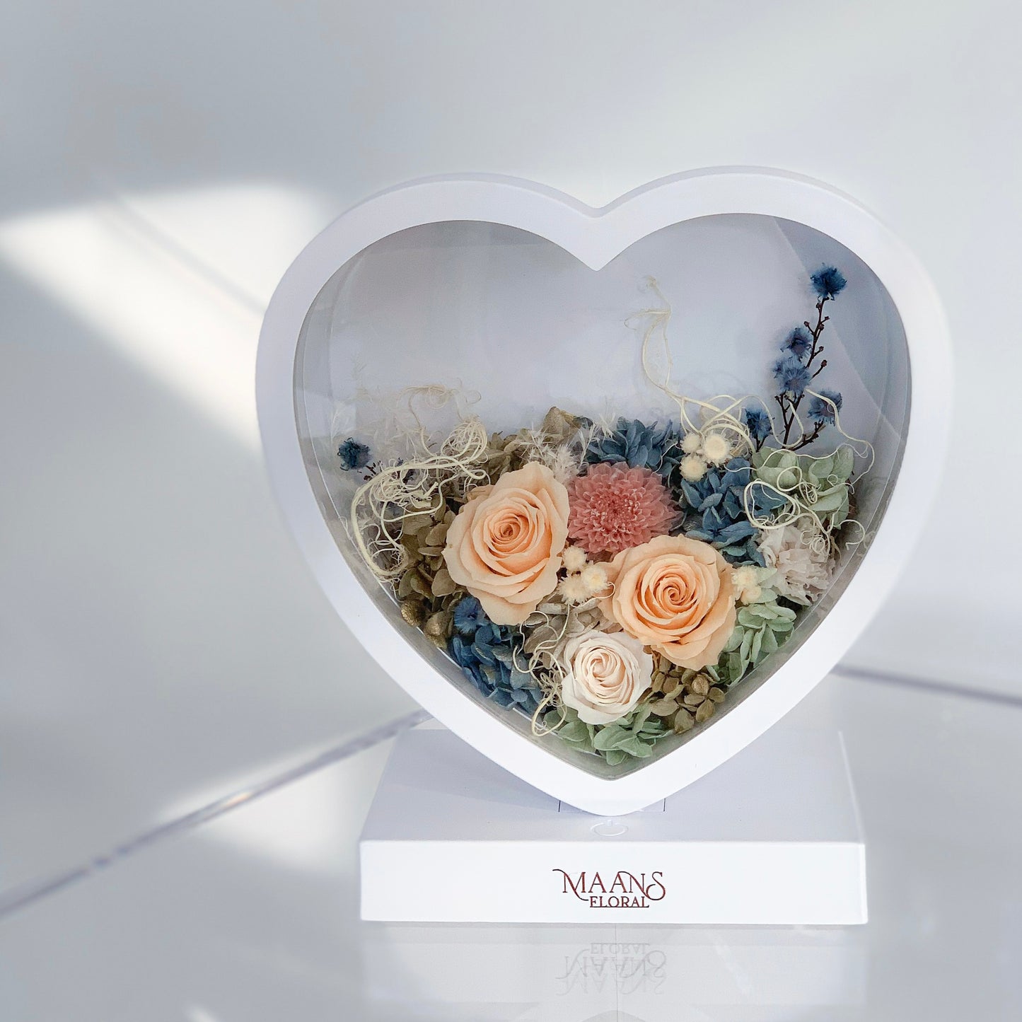 Preserved Flower Desk Lamp_Heart / 保鮮花枱燈_心形