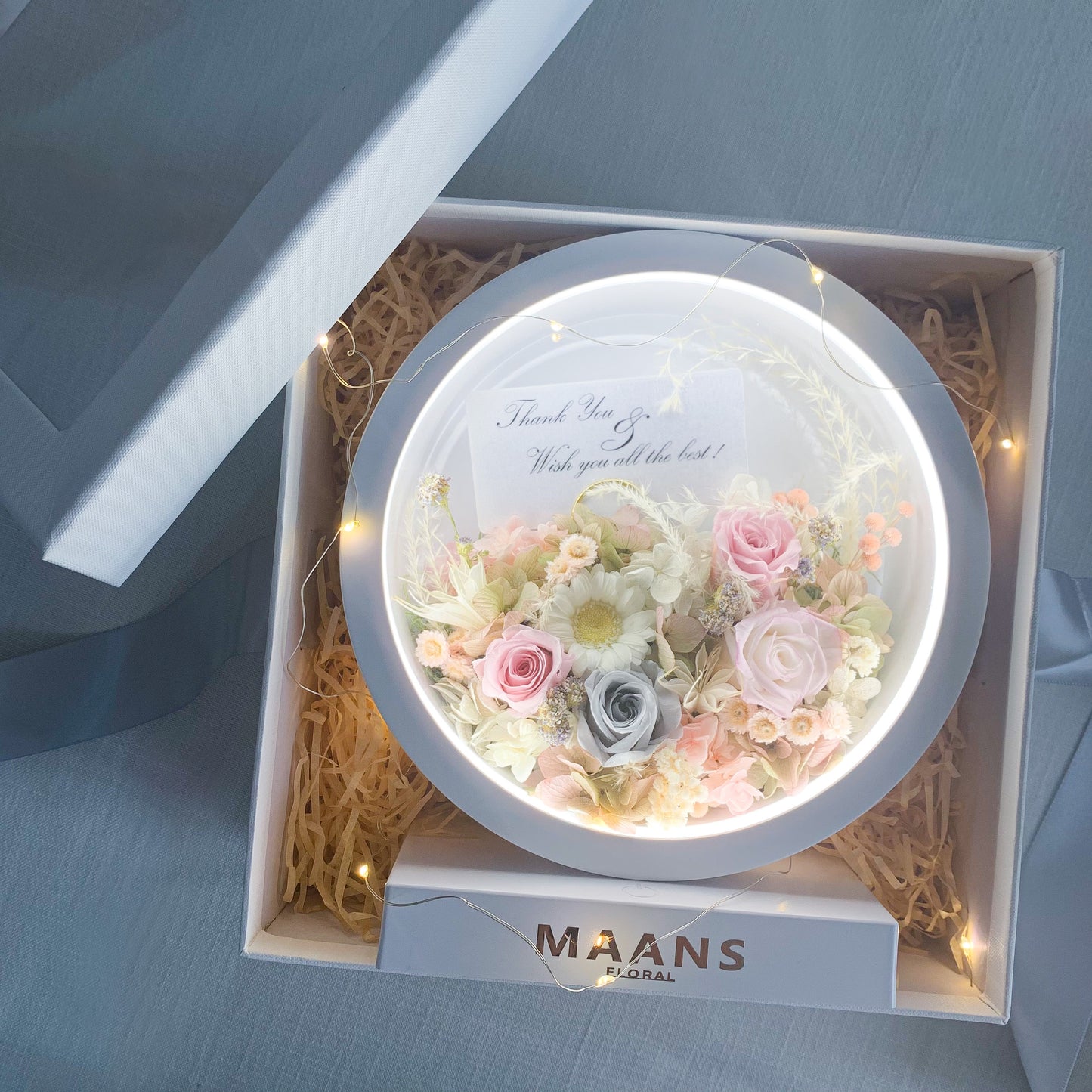 Preserved Flower Desk Lamp_Round / 保鮮花枱燈_圓形