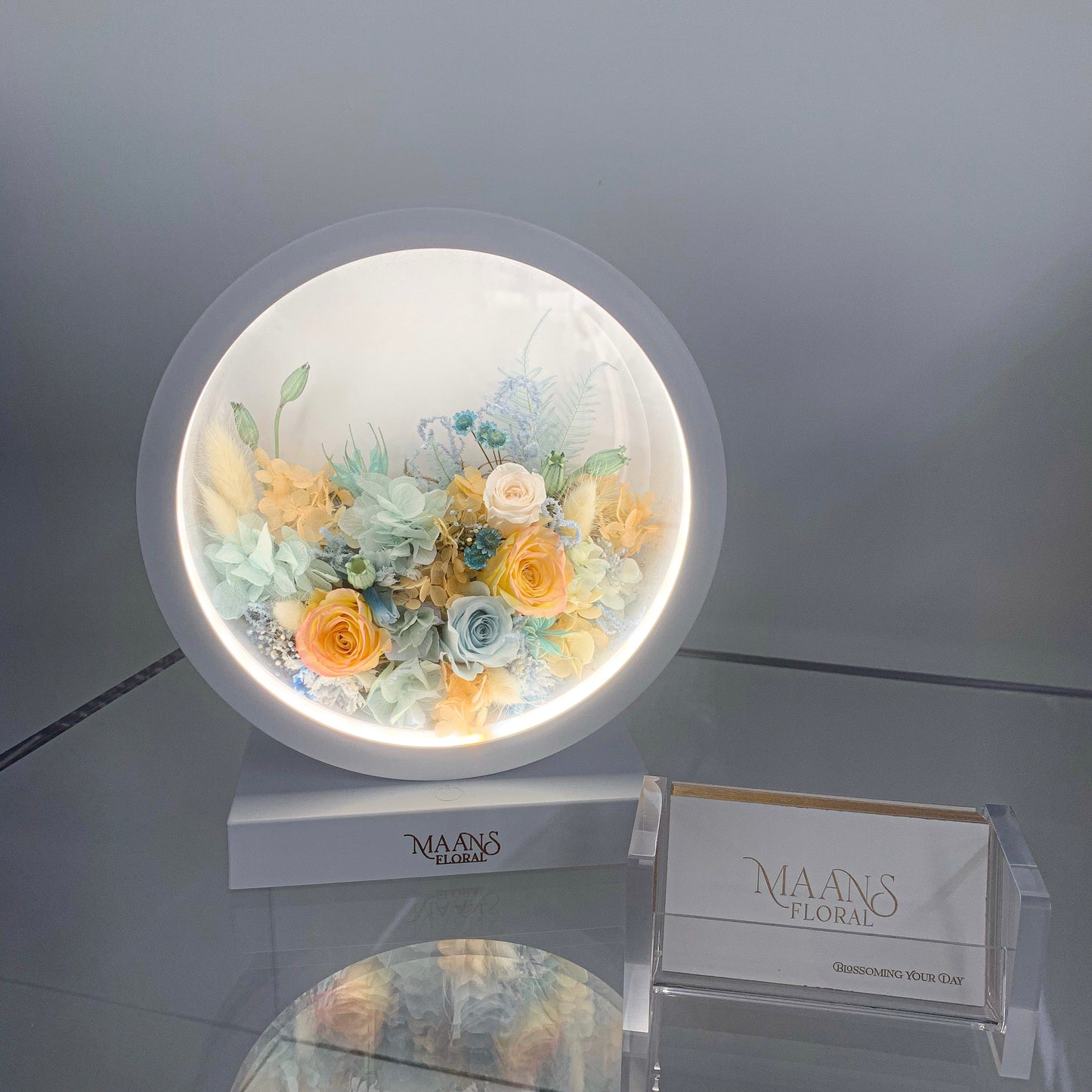 Preserved Flower Desk Lamp_Round / 保鮮花枱燈_圓形