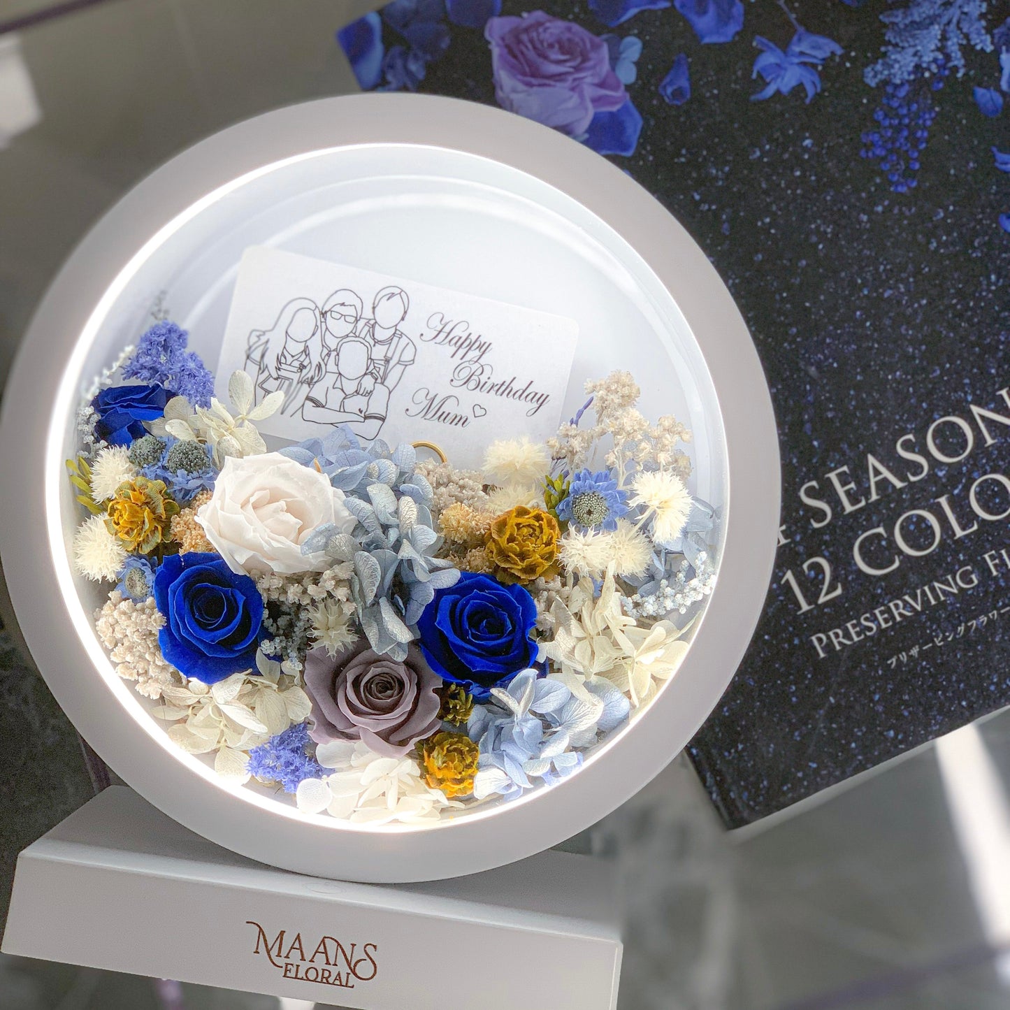 Preserved Flower Desk Lamp_Round / 保鮮花枱燈_圓形