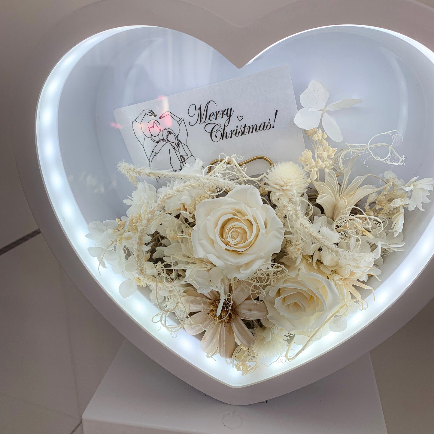 Preserved Flower Desk Lamp_Heart / 保鮮花枱燈_心形