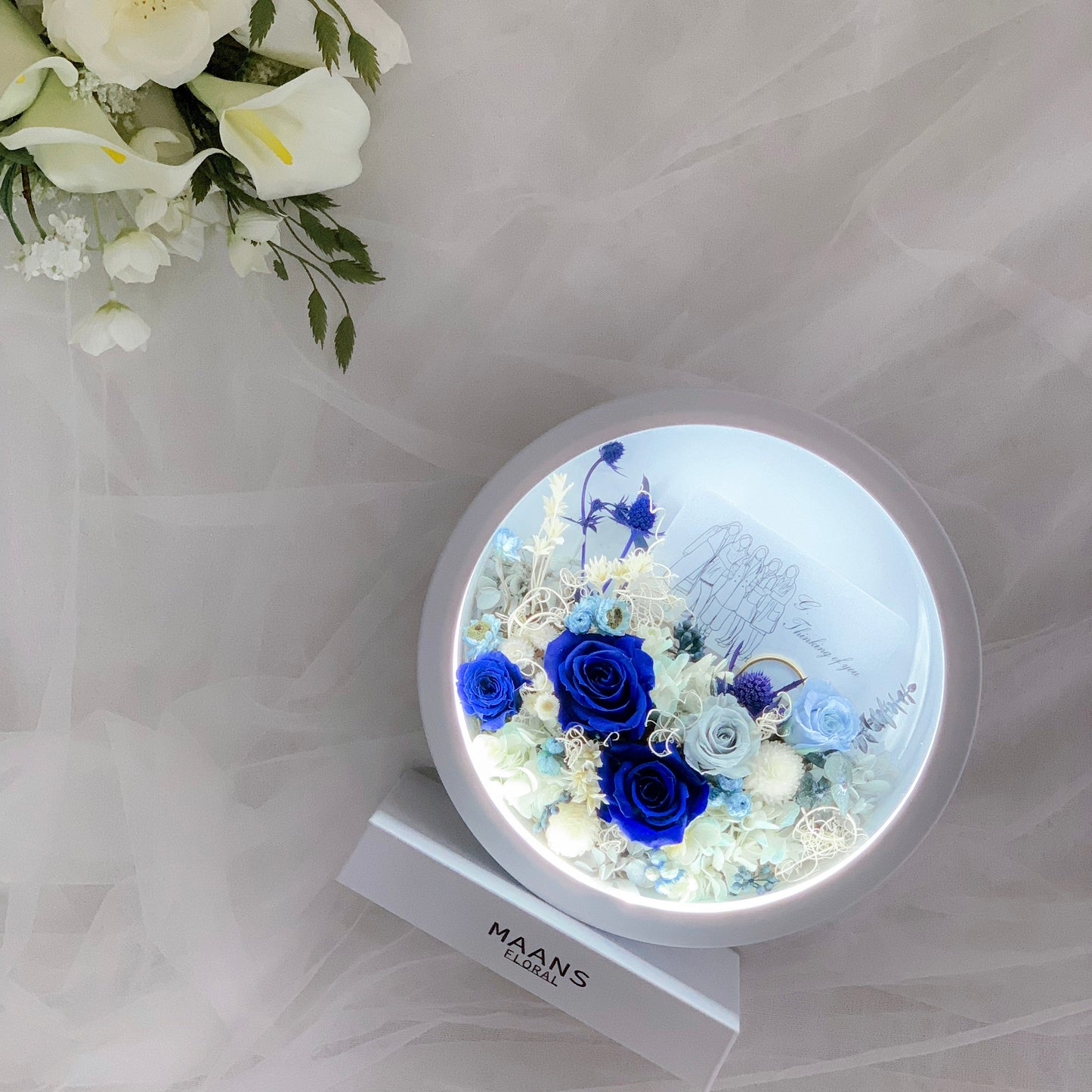 Preserved Flower Desk Lamp_Round / 保鮮花枱燈_圓形