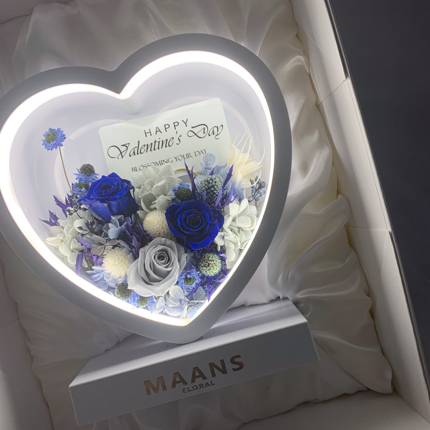 Preserved Flower Desk Lamp_Heart / 保鮮花枱燈_心形