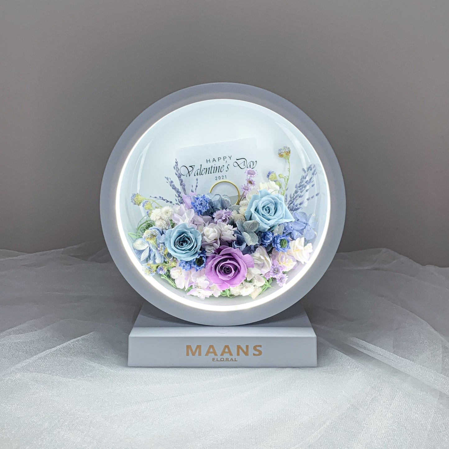 Preserved Flower Desk Lamp_Round / 保鮮花枱燈_圓形