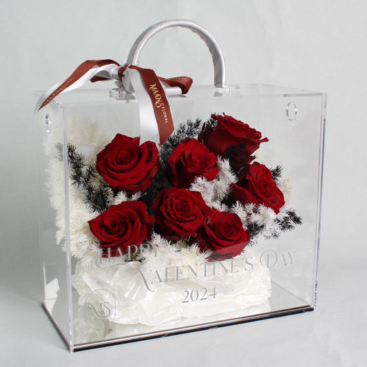 （鮮花）手提玫瑰花盒
