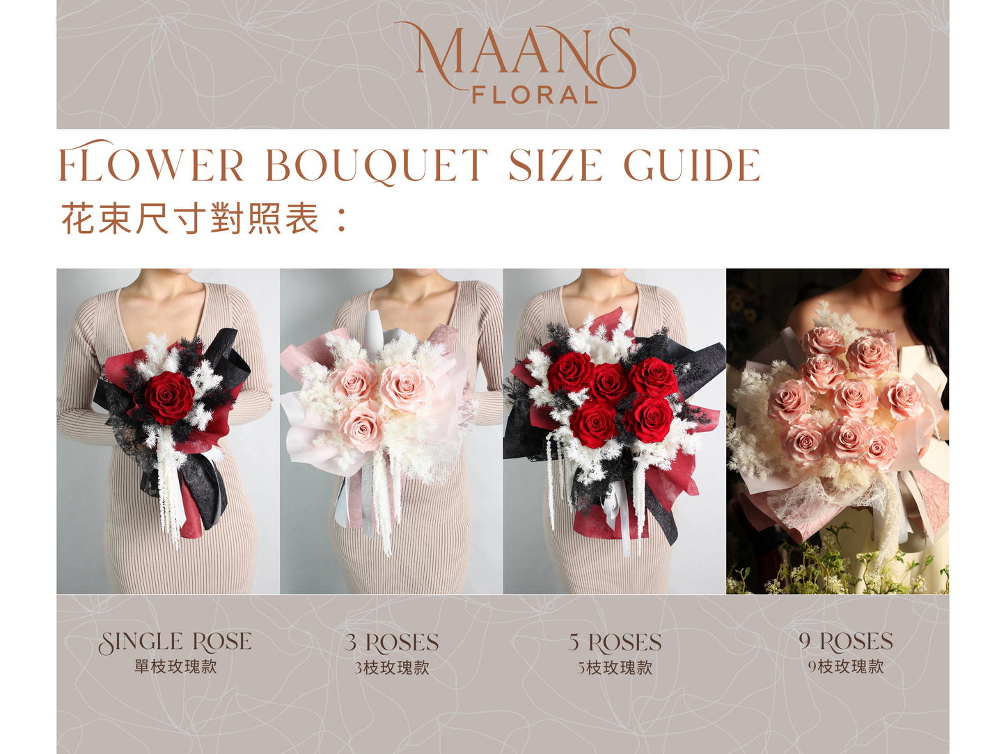 [不凋的真花] Ecuadorian preserved rose bouquet _ P01