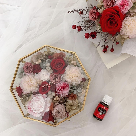 Preserved Flower Glass with Aroma Stone 擴香花盒