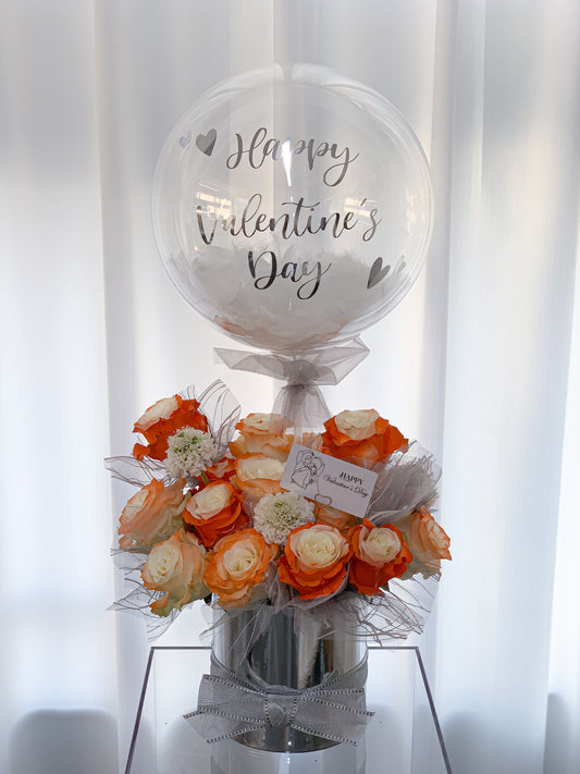 Orange White_20 Roses