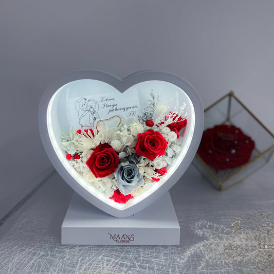 Preserved Flower Desk Lamp_Heart / 保鮮花枱燈_心形
