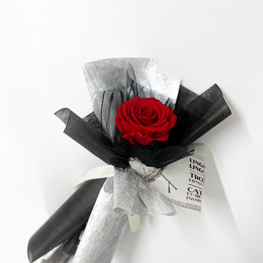 Single Rose - Velvet Red