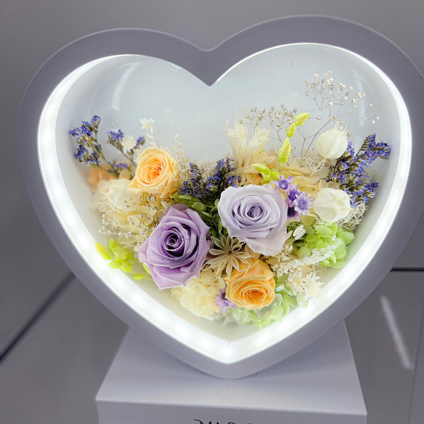 Preserved Flower Desk Lamp_Heart / 保鮮花枱燈_心形