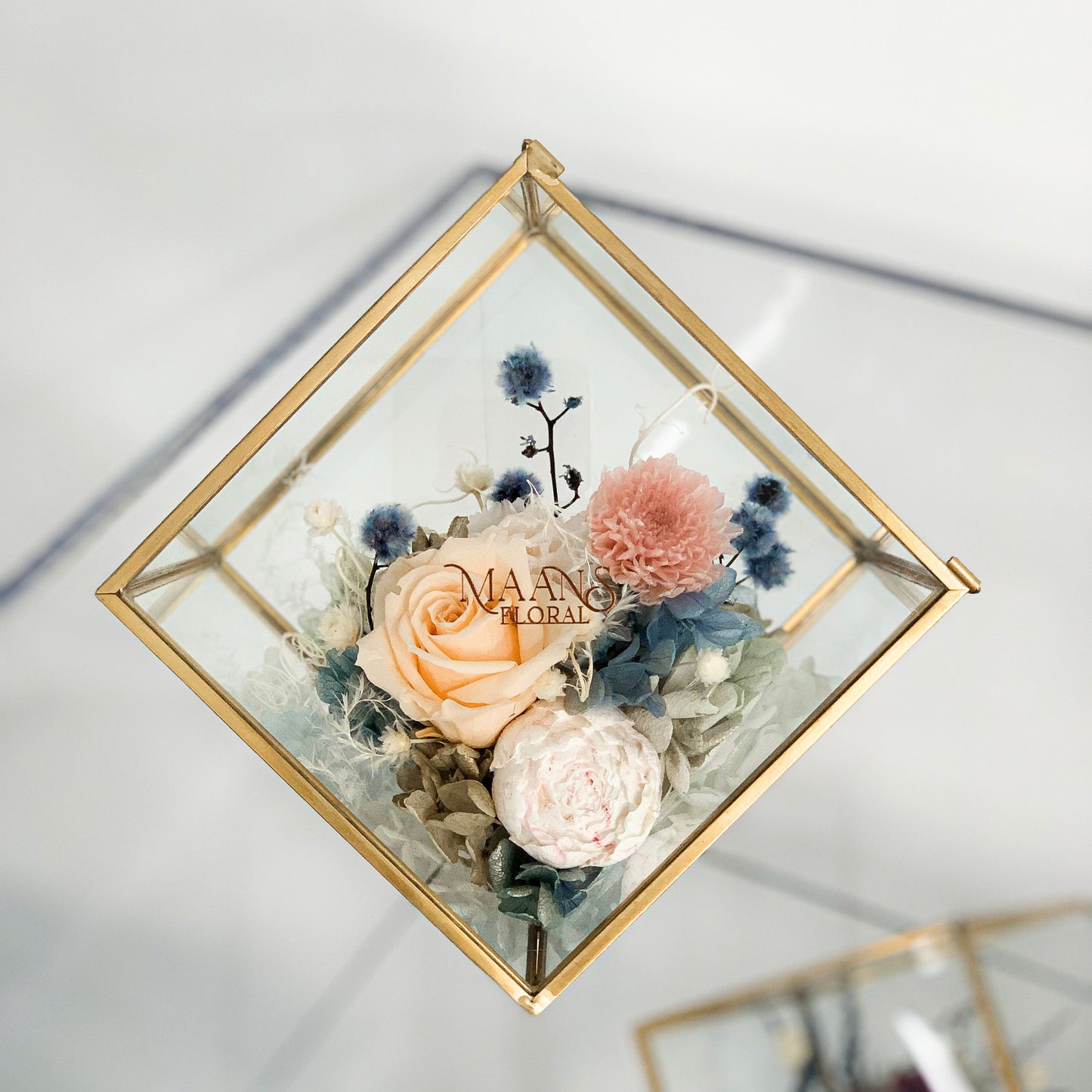 Preserved Flower Glass with Aroma Stone 擴香花盒