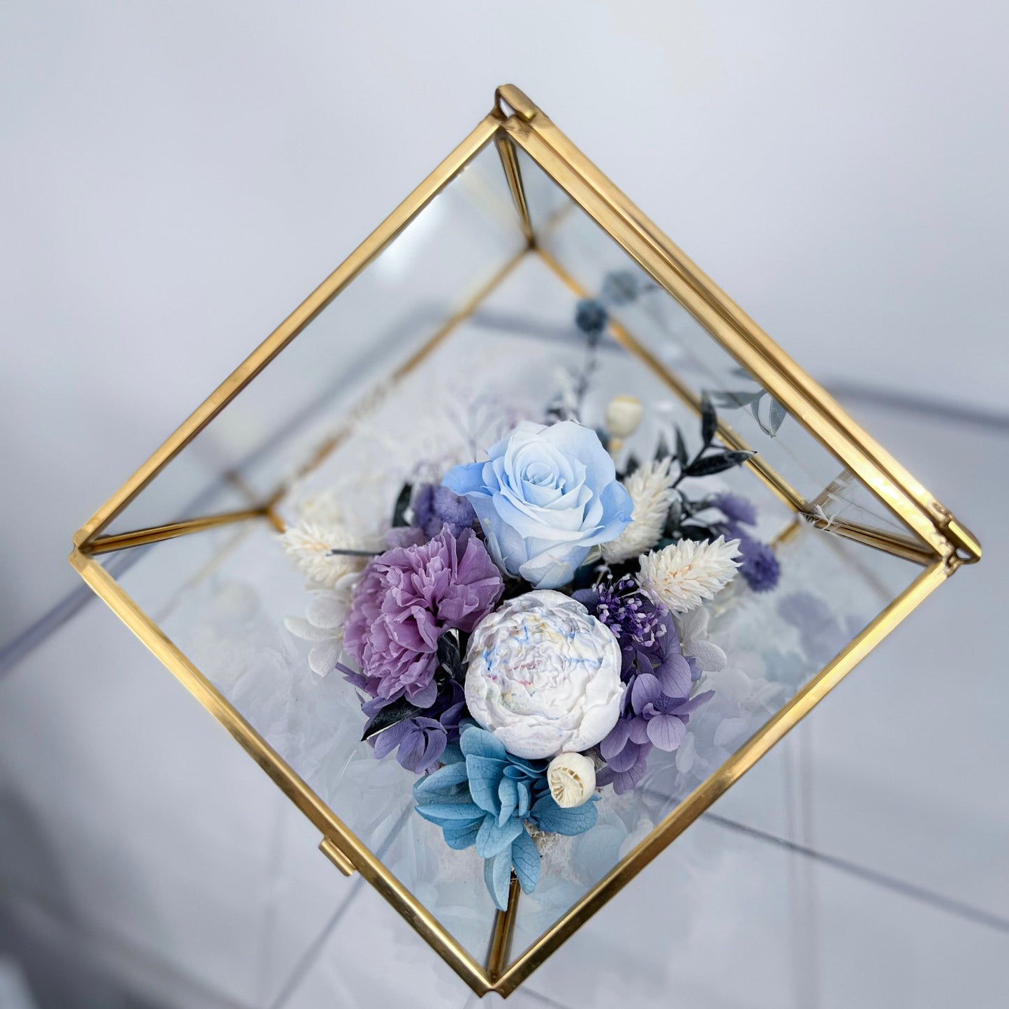 Preserved Flower Glass with Aroma Stone 擴香花盒