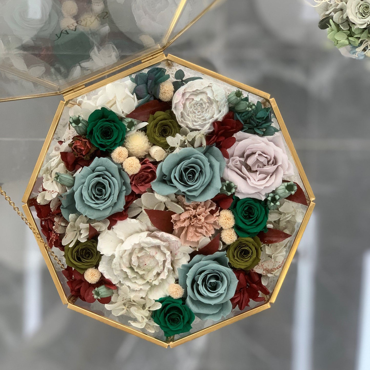 Preserved Flower Glass with Aroma Stone 擴香花盒