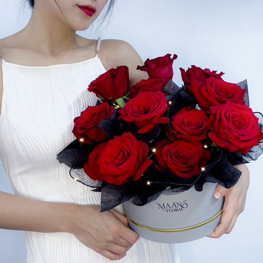 厄瓜多爾玫瑰星光花盒 - Velvet red