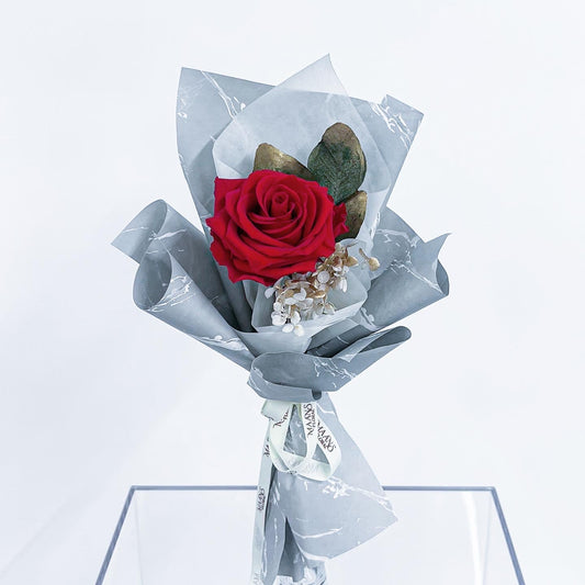 單支保鮮玫瑰花束禮盒- Velvet red